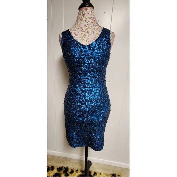 blue dress for baby girl Taruri Mini Dress in Sequin Blue main image 1